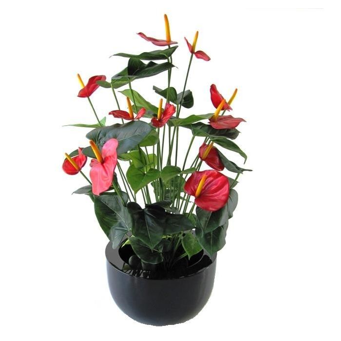 Anthurium deluxe kunstplant 80cm - rood