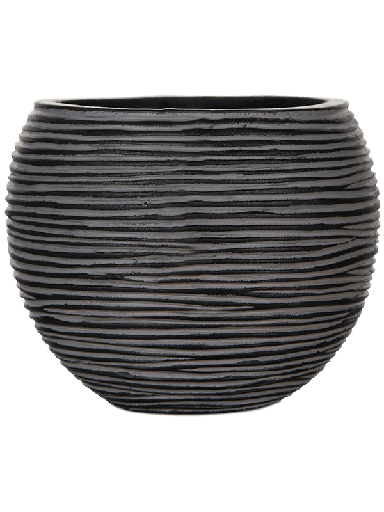 Capi Nature Rib - Vase Ball - Black - 15 cm