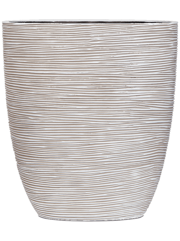 Capi Nature Rib - Oval Planter - Ivory - 37 cm