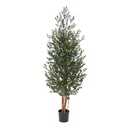 Kunst Buxus Haagplant 165cm Groen/rood