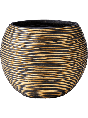 Capi Nature Rib - Vase Ball - Black Gold - 25 cm