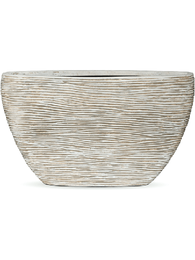 [3-6CAPNI841] Capi Nature Rib - Planter Oval - Ivory - 34 cm