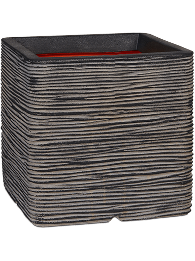 [3-6CAPTIB48] Capi Nature Rib NL - Planter Square - Anthracite - 50 cm