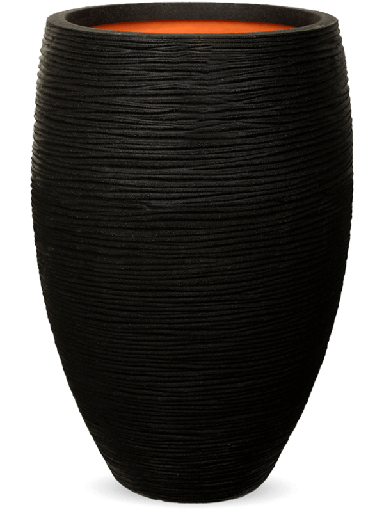 [3-6CAPTIV29] Capi Nature Rib NL - Vase Elegant Deluxe - Black - 85 cm