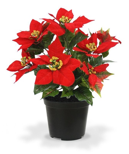 [1-407604PP12] Poinsettia kunstplant in pot 40cm - rood